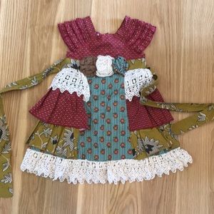 Layered dress with crochet and rose detail